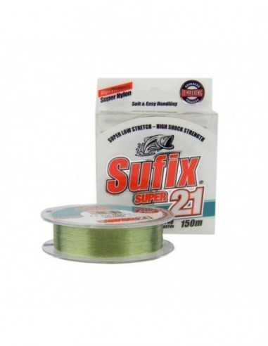 Fir Monofilament Sufix Super 21 Low Stretch, Lo-Vis Green, 150m
