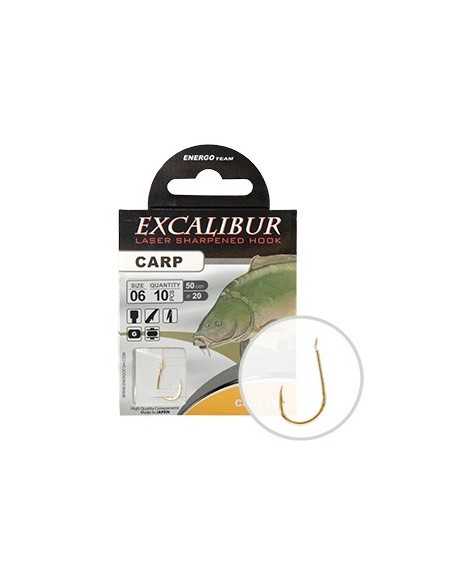 Carlige Legate Excalibur Carp Classic Gold, 10buc/plic