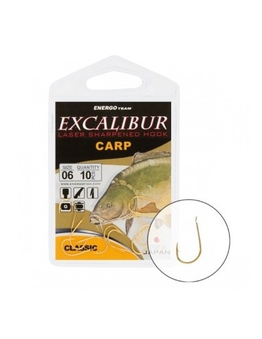 Carlige Excalibur Carp Classic Gold, 10buc/plic