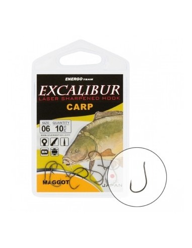Carlige Excalibur Carp Maggot NS, 10buc/plic