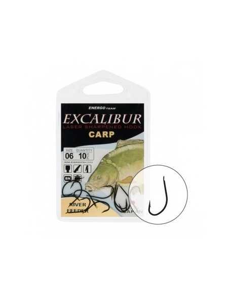 Carlige Excalibur River Feeder Black, 10buc