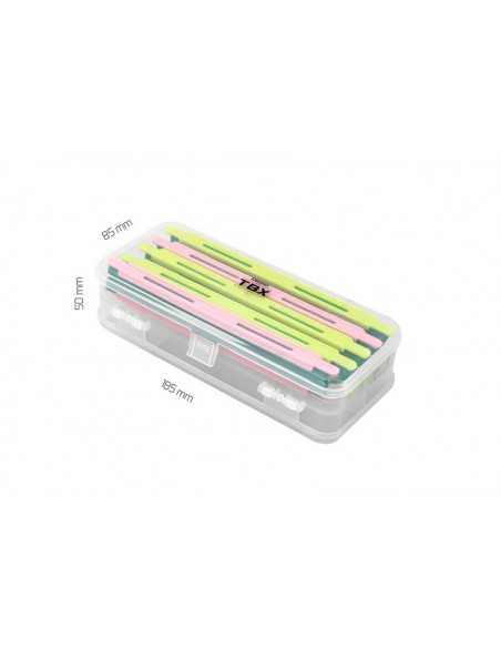 Cutie pentru Monturi Stationar Delphin TBX Duo 185-5P + 5 Plioare EVA, 18.5x8.5x5cm