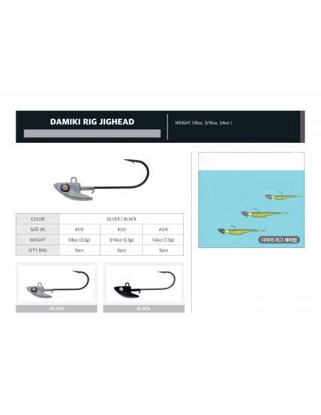 Jig Head Damiki Rig, Carlig Nr.1/0, 5.3gr, 5buc/plic
