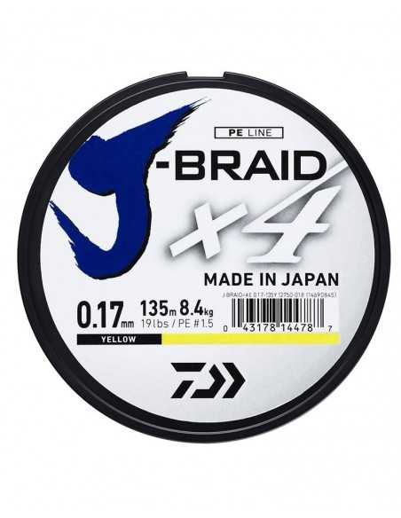 Fir Textil Daiwa J-Braid X4, Galben, 135m Fir Textil Daiwa J-Braid X4, Galben, 135m