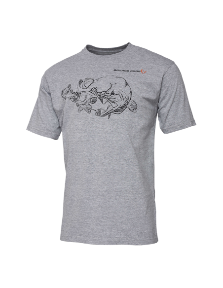 Tricou Savage Gear Cannibal Ink Grey Melange