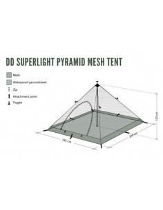 Cort 1 Persoana DD SuperLight Pyramid-panza anti insecte - 0707273933744 2