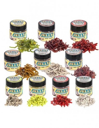 Momeli Artificiale Benzar Mix Jelly Baits, Baby Worm, Maro Rosu