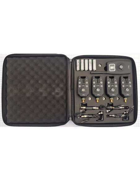 Set 4 Avertizori cu Statie FL JY-19 cu 4 hangere cu led si penar transport