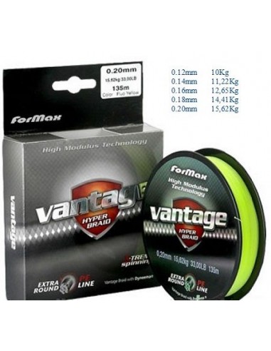 Fir Monofilament Formax Vantage PE, Galben Fluo, 135m