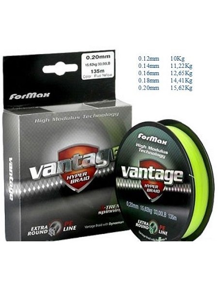 Fir Monofilament Formax Vantage PE, Galben Fluo, 135m