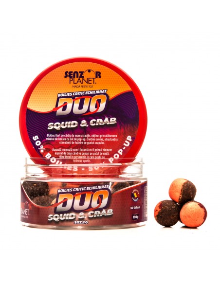 Boilies Pentru Carlig Senzor Planet Duo, Squid Si Crab, 16-20mm, 150g Boilies Pentru Carlig Senzor Planet Duo, Squid Si Crab, 16-20mm, 150g