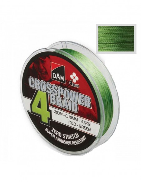 Fir Textil DAM Crosspower 4-Braid, Green, 150m Fir Textil DAM Crosspower 4-Braid, Green, 150m