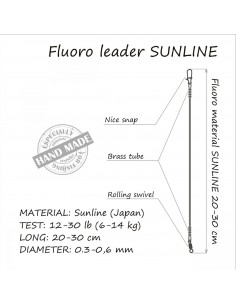 Struna Orange Fluoro Leader, 20cm 2