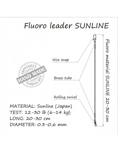 Struna Orange Fluoro Leader, 20cm