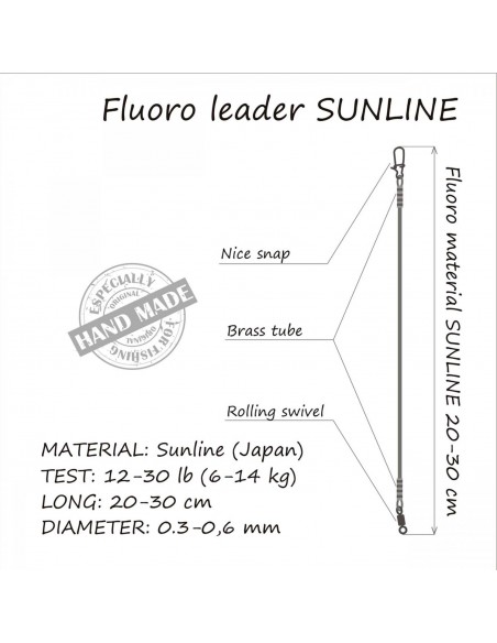 Struna Orange Fluoro Leader, 10kg, 25cm