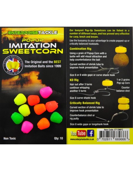 Porumb Artificial Flotant Enterprise Tackle Pop-Up Sweetcorn, Mixed Fluoro Colours, 10buc/plic Porumb Artificial Flotant Enterprise Tackle Pop-Up Sweetcorn, Mixed Fluoro Colours, 10buc/plic