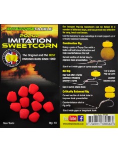 Porumb Artificial Flotant Enterprise Tackle Pop-Up Sweetcorn, Red Unflavoured, 10buc/plic