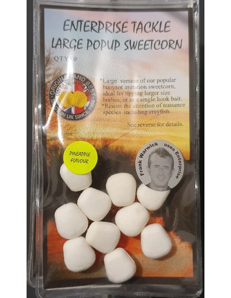 Porumb Artificial Flotant Enterprise Tackle Large Pop-Up, White Fruity Pineapple, 10buc Porumb Artificial Flotant Enterprise Tackle Large Pop-Up, White Fruity Pineapple, 10buc