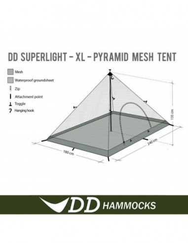 Cort DD Hammocks SuperLight Pyramid XL + Panza Anti Insecte