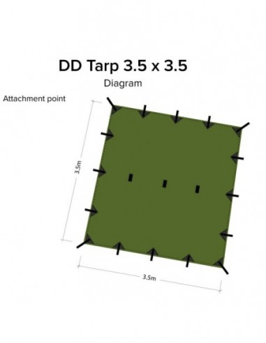 Tenda DD Hammocks Forest Green, 3.5x3.5m