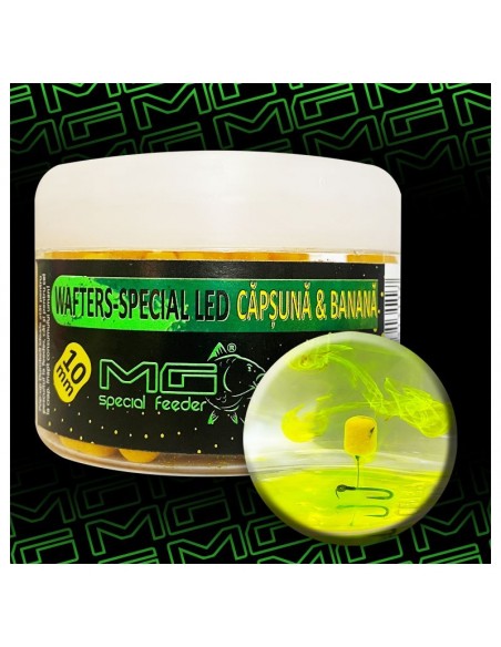 Dumbell Wafters MG Special LED, Capsuna Banana, 10mm, 40gr Dumbell Wafters MG Special LED, Capsuna Banana, 10mm, 40gr