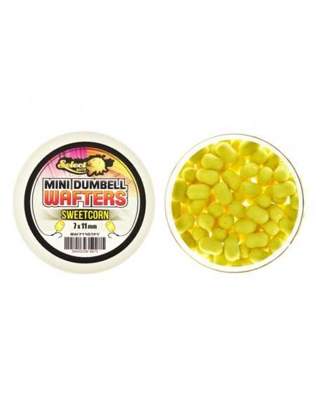 Wafters Select Baits Mini Dumbells, Sweetcorn, 7x11mm, 45g Wafters Select Baits Mini Dumbells, Sweetcorn, 7x11mm, 45g