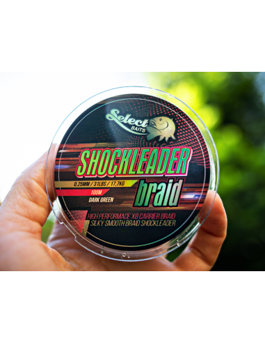 Fir Textil Select Baits Shockleader X8 Braid Dark Green, 100m