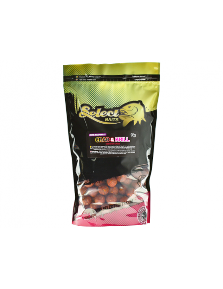 Boilies Select Baits, Crab & Krill, Solubile, 1kg Boilies Select Baits, Crab & Krill, Solubile, 1kg
