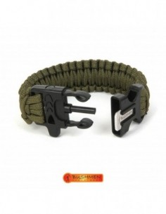 Bratara de supravietuire din paracord Olive Bushmen, 3m