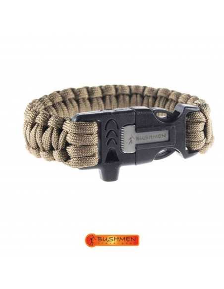 Bratara de supravietuire din paracord Coyote Bushmen, 3m Bratara de supravietuire din paracord Coyote Bushmen, 3m