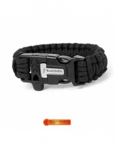 Bratara de supravietuire din paracord Negru Bushmen, 3m