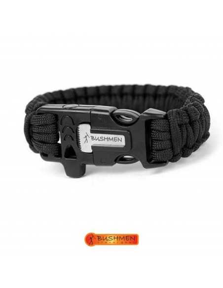 Bratara de supravietuire din paracord Negru Bushmen, 3m Bratara de supravietuire din paracord Negru Bushmen, 3m