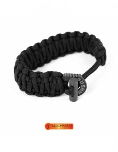 Bratara de supravietuire din paracord Negru Bushmen, 6m