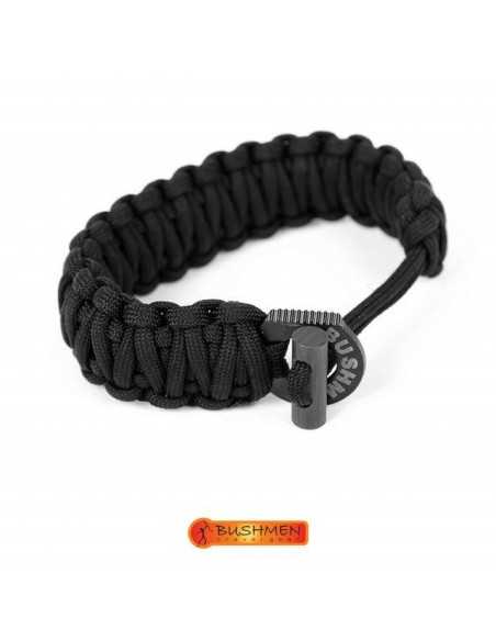 Bratara de supravietuire din paracord Negru Bushmen, 6m Bratara de supravietuire din paracord Negru Bushmen, 6m