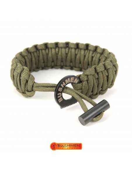 Bratara de supravietuire din paracord Olive Bushmen, 6m Bratara de supravietuire din paracord Olive Bushmen, 6m