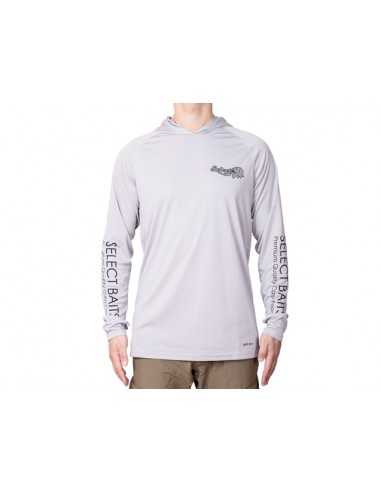 Bluza Select Baits UV Long Sleeve Hoodie UPF 50+ Light Grey