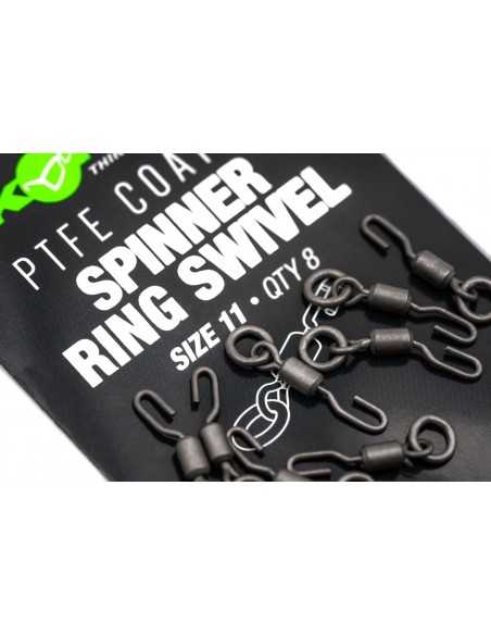 Vartej cu Anou si Agrafa Rapida Korda Spinner Ring Swivel PTFE, Nr.8, 8buc/plic
