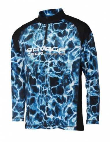 Bluza Savage Gear Marine UV Long Sleeve Tee, Sea Blue