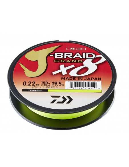 Fir Textil Daiwa J-Braid Grand X8, Culoare Chartreuse, 135m Fir Textil Daiwa J-Braid Grand X8, Culoare Chartreuse, 135m