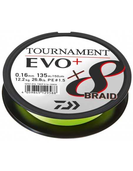 Fir Textil Daiwa Tournament 8X Braid Evo+, Culoare Chartreuse, 135m Fir Textil Daiwa Tournament 8X Braid Evo+, Culoare Chartreuse, 135m
