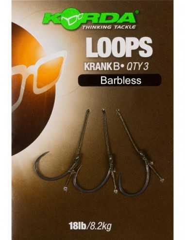 Carlige Legate Korda Loop Krank Barbless, Nr.4, 18Lb, 3buc/plic
