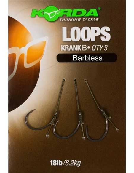 Carlige Legate Korda Loop Krank Barbless, Nr.4, 18Lb, 3buc/plic Carlige Legate Korda Loop Krank Barbless, Nr.4, 18Lb, 3buc/plic