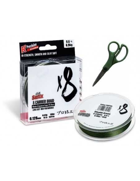 Fir Textil Sufix Carrier Braid X8 Stealth Green 135m + Forfecuta