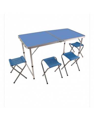 Set Camping Masa Si 4 Scaune Zelten, 120x60x55.5cm