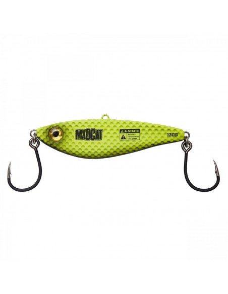 Vobler Somn Vertical Jig Madcat Vibratix, Fluo Yellow UV, 14cm, 130g