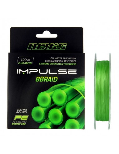 Fir Textil Impletit Nevis Impulse 8Braid, Fluo Green, 100m