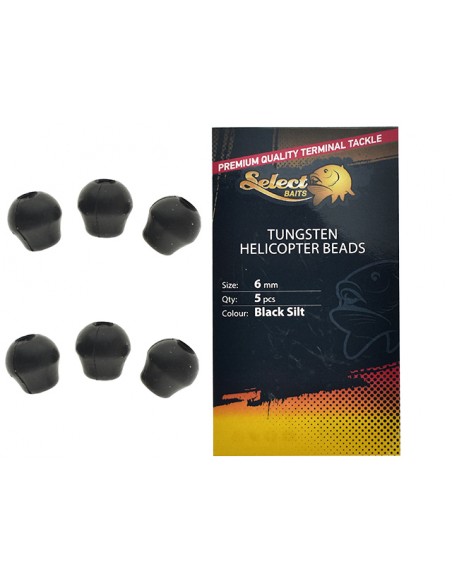 Bilute Tungsten Select Baits Tungsten Helicopter Beads, 6mm, 5buc/plic
