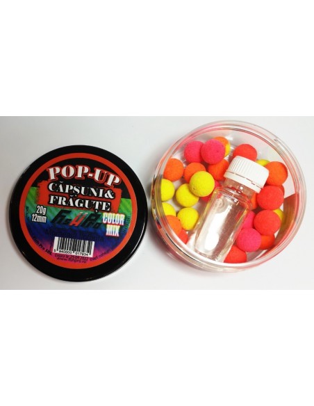Pop-up Fish Pro Color Mix, Capsuni-Fragute, 12mm, 20g Pop-up Fish Pro Color Mix, Capsuni-Fragute, 12mm, 20g