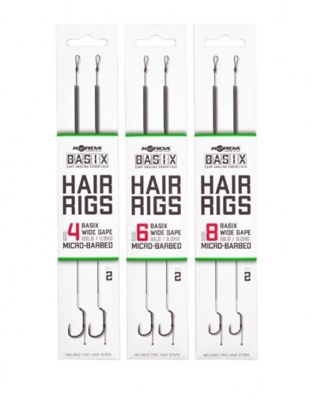 Riguri Korda Basix Wide Gape, Nr.8 18lb/8.2kg, 2buc/blister