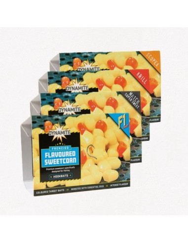 Porumb pentru Carlig Dynamite Baits Frenzied Flavoured Sweetcorn, F1 Yellow, 200g/caserola
